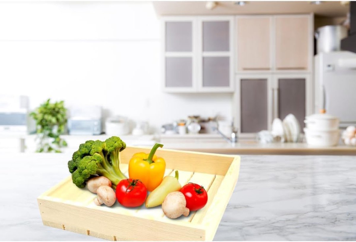 Houten Kist Geschuurd voor Opslag Wijn Fruit Groenten Decoratief 40x20x6 cm