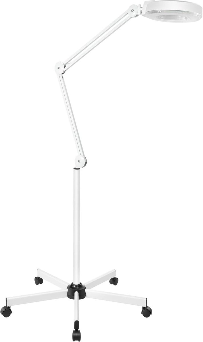 Vergrootlamp met Voet - Vergrootglas Lamp - Cosmetische Werkzaamheden - 8x Vergroting 6000K - 176 x 39 cm Arm - Wit