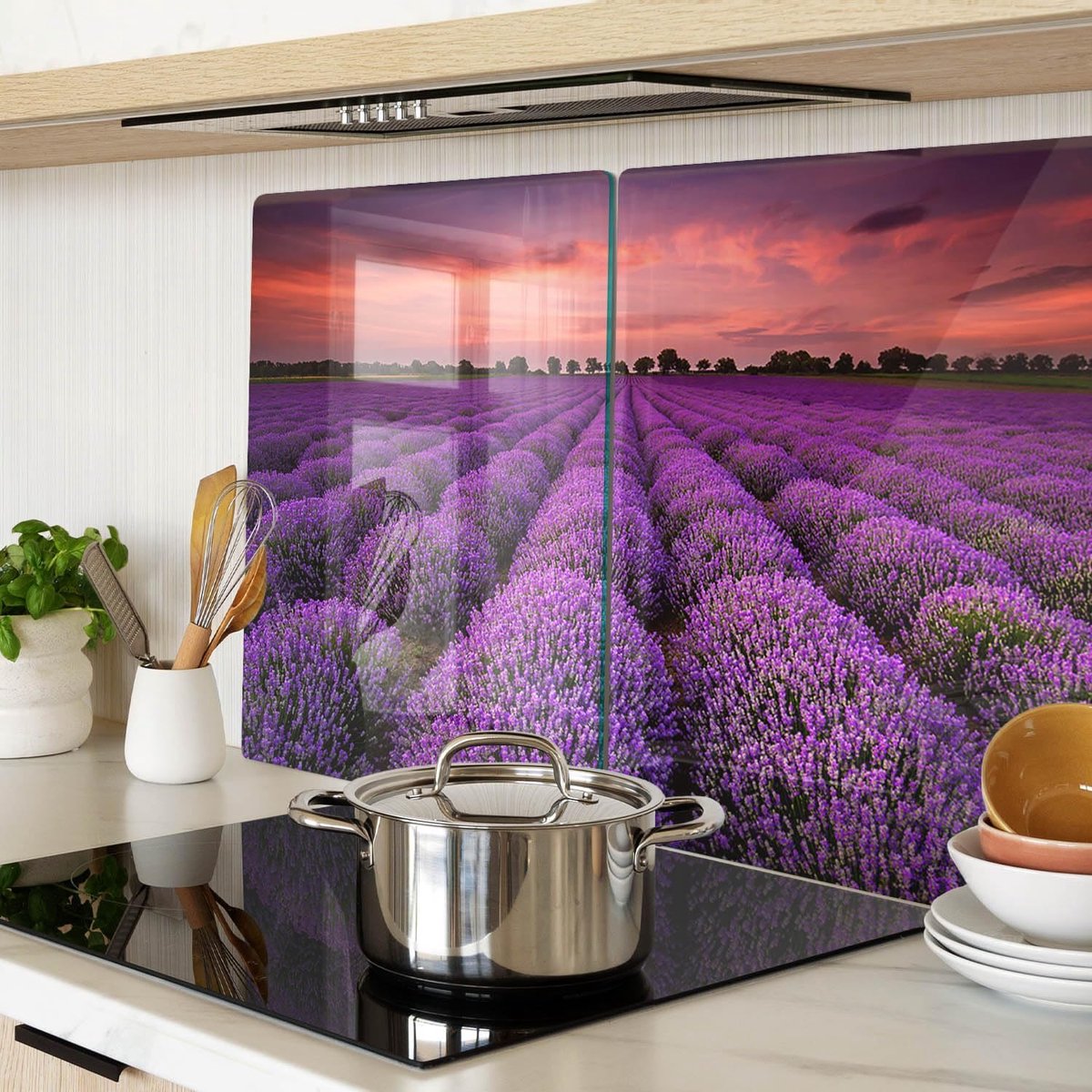 Extra Grote Glazen Snijplank en Kookplaatbeschermer 40x52cm - Hittebestendig en Antislip