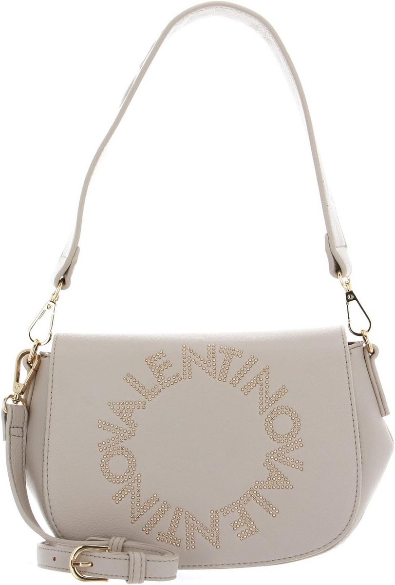 Elegante Schoudertas Beige Dames met Afneembare Riem en Handvat