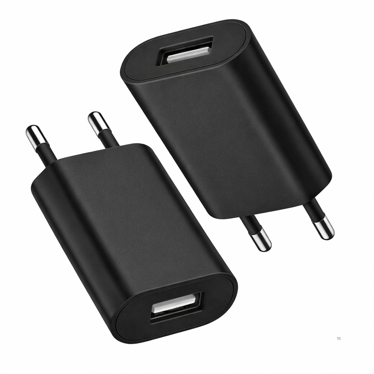 Gmedia - 2 stuks - Universal USB adapter - USB-A adapter - USB stekker - USB lader - Blokje - Universeel - Zwart