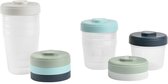 Béaba Bewaarpotjes - 8 Stuks - 4x 250ml + 4x 150ml - Blauw/Groen - Babyvoeding - Vries-, Microgolf- & Vaatwasbestendig