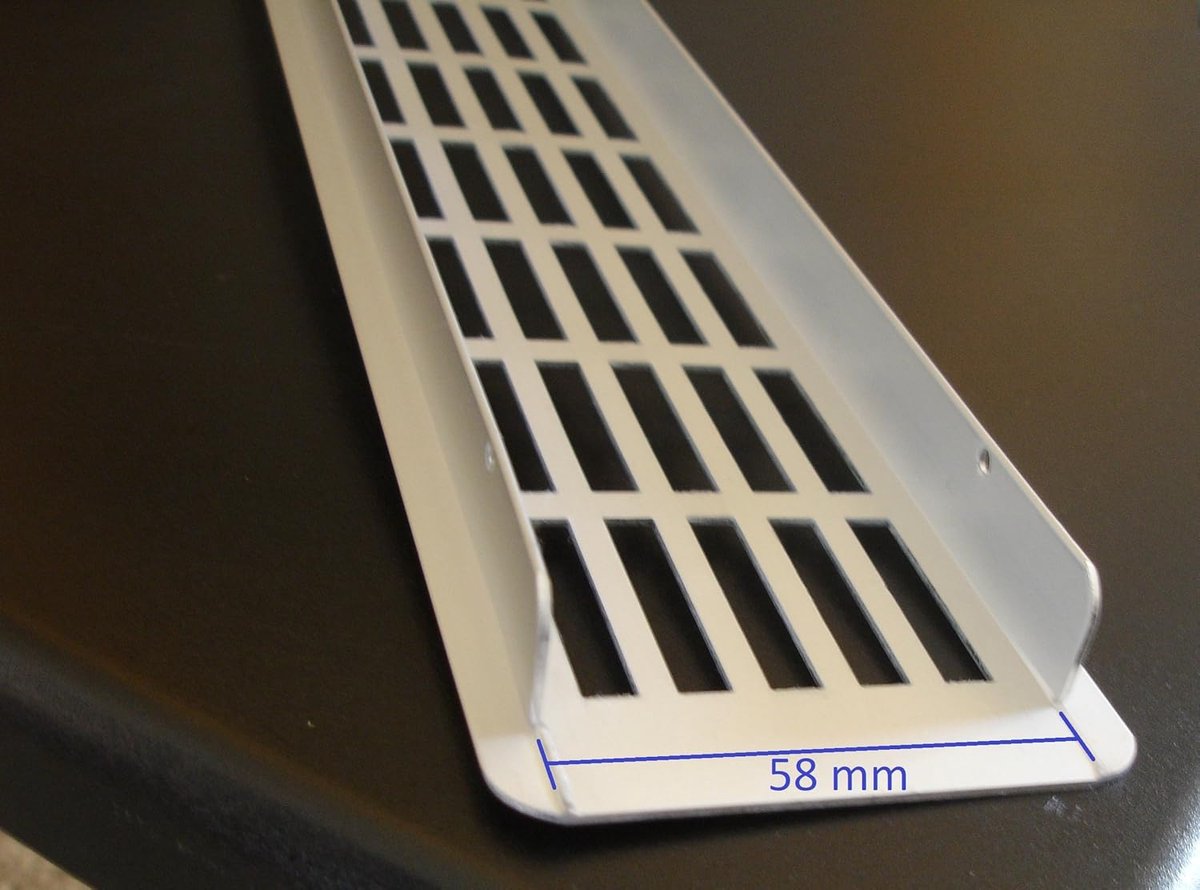 Ventilatierooster Aluminium 44x7 cm voor Keuken, Kast of Plint - Geanodiseerd