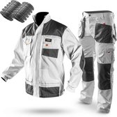 Professionele Werkbroek - Veiligheidskleding Schildersbroek - Beschermend Werk - Inclusief Kniebeschermers - Maat S-XXL - Wit