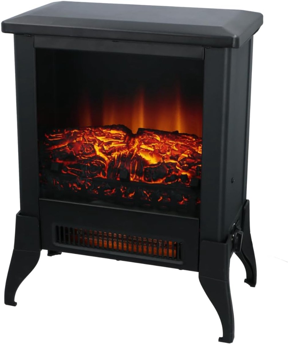 REN® Sfeerhaard elektrisch - Sfeerhaarden -Sfeerhaard met Schouw- Vrijstaand - Zwart - 46cm x 23cm x 38cm