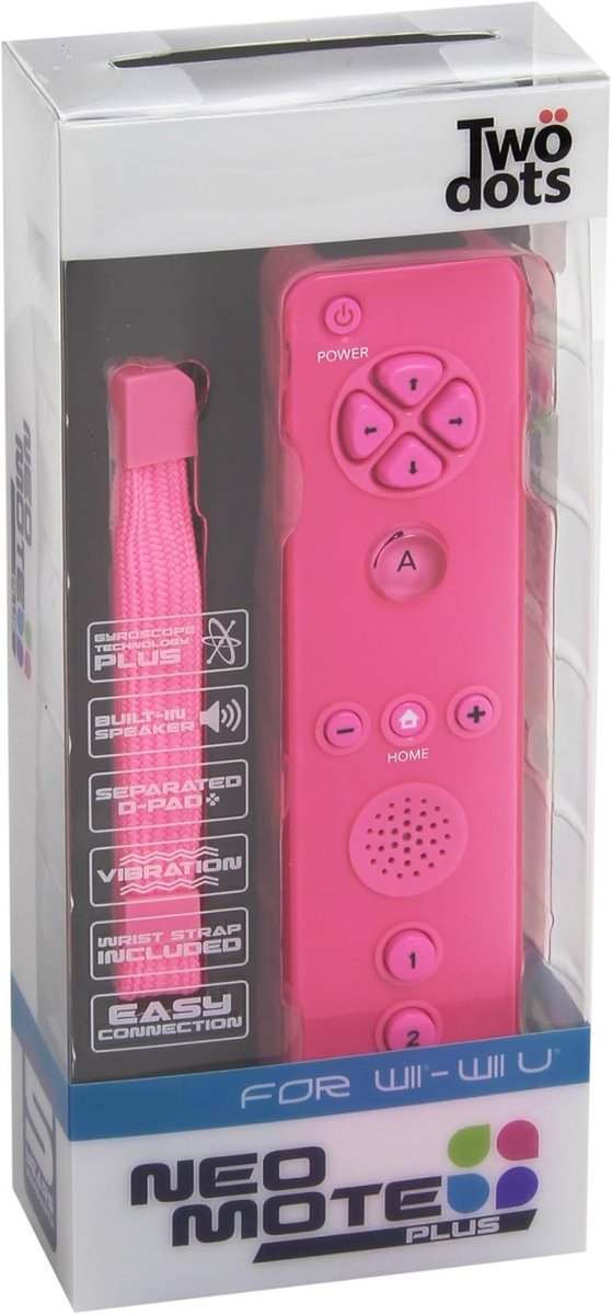Motion Plus Controller voor Wii en Wii U met Trillingseffect Roze