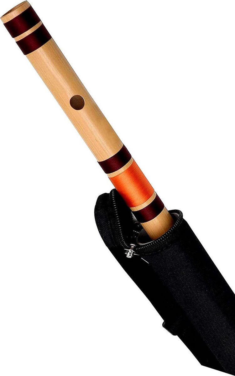 Bamboe Bansuri Fluit C Stemming Natuurlijke Kwaliteit 48 cm Inclusief Draagtas
