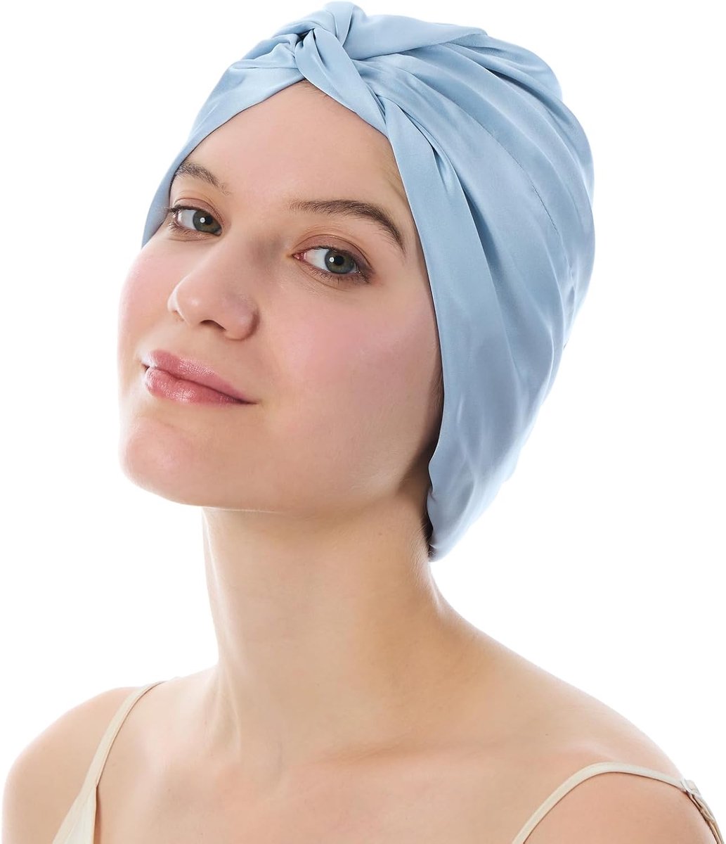 Luxe Zijden Slaapmuts voor Vrouwen - 100% Moerbeizijde Slaapkap met Elastiek voor Haarverzorging