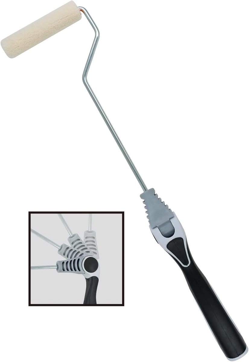 Radiator Verfroller met Lange Steel - Geschikt voor Moeilijke Hoeken, Muren en Plafonds - 4 Inch