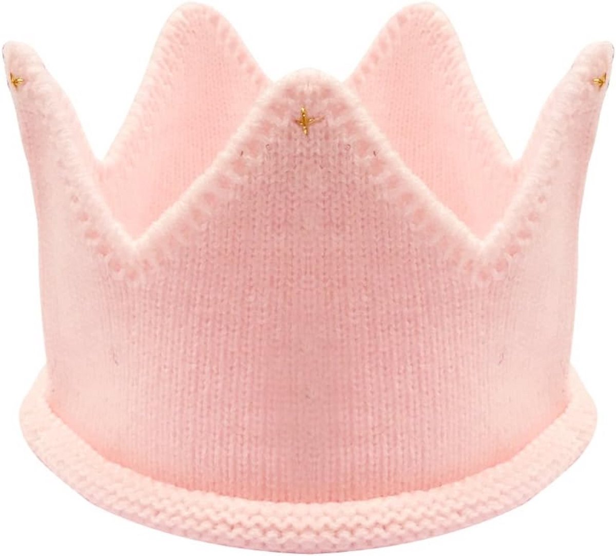 Babymuts Gebreid Kroon Hoofdband voor Verjaardag Feest - Unisex Roze