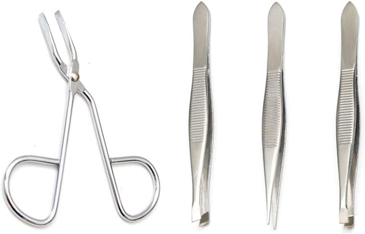 Set van Wenkbrauwschaar en Rechte Pincet voor Precisie Haarverwijdering