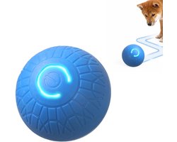 Interactieve Bewegende Hondenbal Voor Puppy En Kleine Hond - USB C Oplaadbaar Hondenspeelgoed Met Automatische Beweging En Geluid - Bijtbestendige Speelbal Voor Mentale Stimulatie Training En Activiteit - Blauw