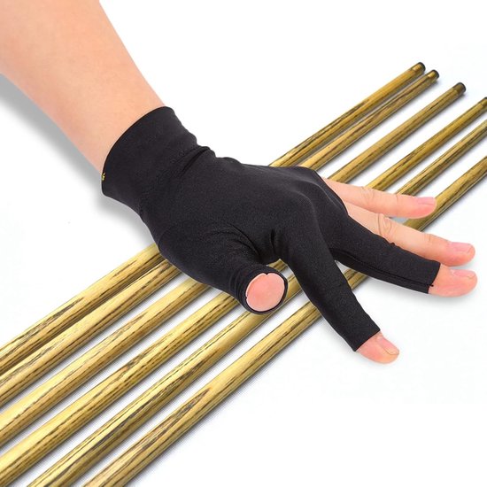 Allecto - Snooker Biljart Drievingerhandschoen - Linkerhand - Soepelere Slag - Open Spandex - Pool Keu Handschoen Accessoire - Geschikt voor Snooker van Allecto — afbeelding 4