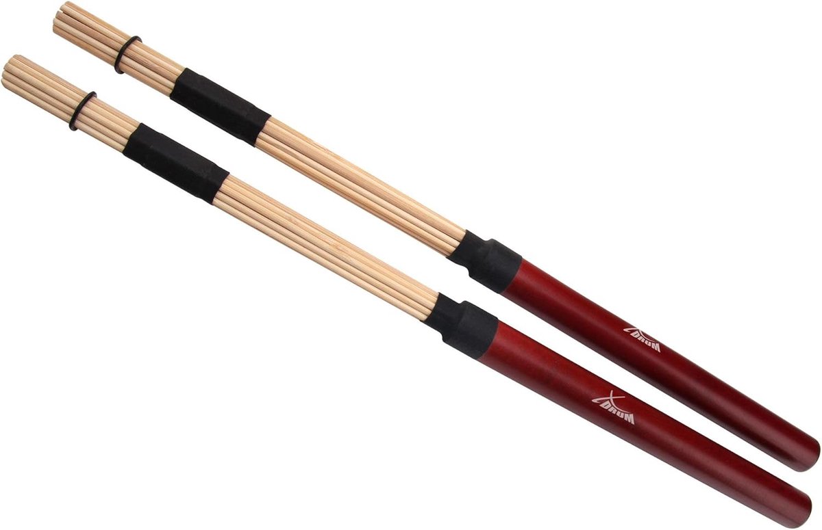 Drumstokken Jazzbezem Rods 19 Stokken met Rubberen Handvat