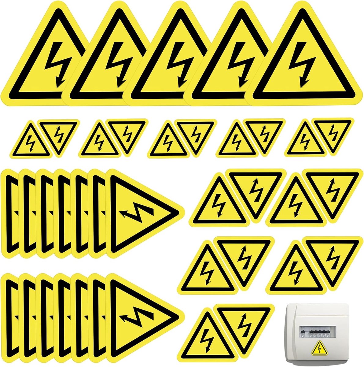 45 Stuks Waarschuwingsstickers Gevaar Hoogspanning - Waterdicht en Reflecterend