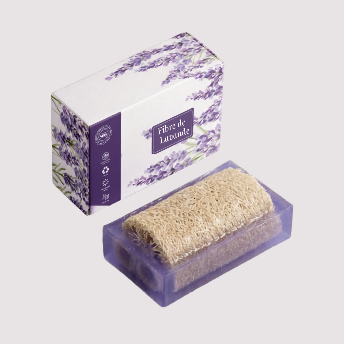 Imperatoris Lavendel Loofah Zeep met Olijfolie & Shea Butter – Exfoliërende Scrub Zeep met Natuurlijke Luffa – Hydraterende Lavendel Badzeep voor Zachte en Gladde Huid - 1 Stuk - 120g