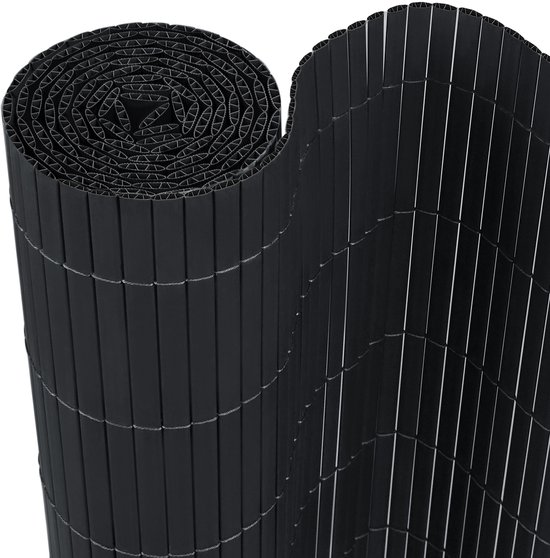 Brise-vue en PVC avec écran de confidentialité Clôture de confidentialité de 15 mm d'épaisseur, clôture anthracite résistante aux intempéries 80 cm de large x 500 cm de haut