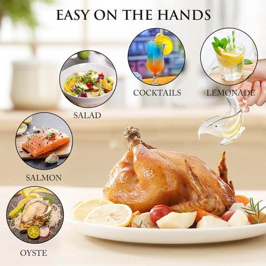 2 stuks - Citroenpers - Handmatige citruspers - Handmatige aardappelstamper - Draagbare handmatige sapcentrifuge - Elegant ontwerp in de vorm van een vogel - Transparant - 12 x 5 cm - voor sinaasappelen, citroenen, limoenen en mandarijnen van Merkloos — afbeelding 5