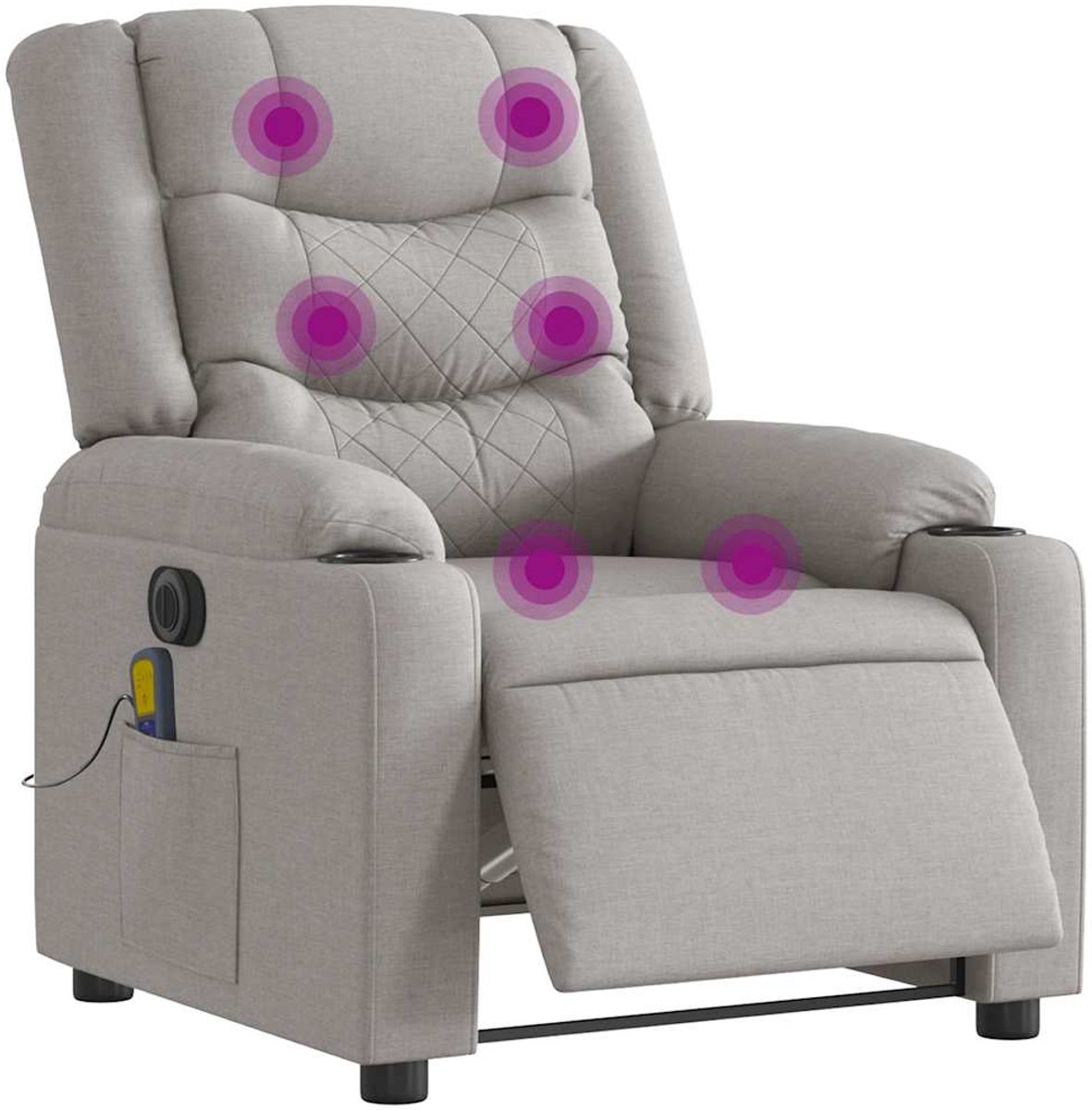 vidaXL Massagestoel - elektrisch - verstelbaar - stof - wolk - grijs wolk grijs