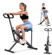 MERACH Fitnessapparaat - Paardrijstype - Verstelbare weerstand - Opvouwbaar - Maximaal gewicht 160 kg - LCD-scherm - Voor buik/benen/rug - Grijs