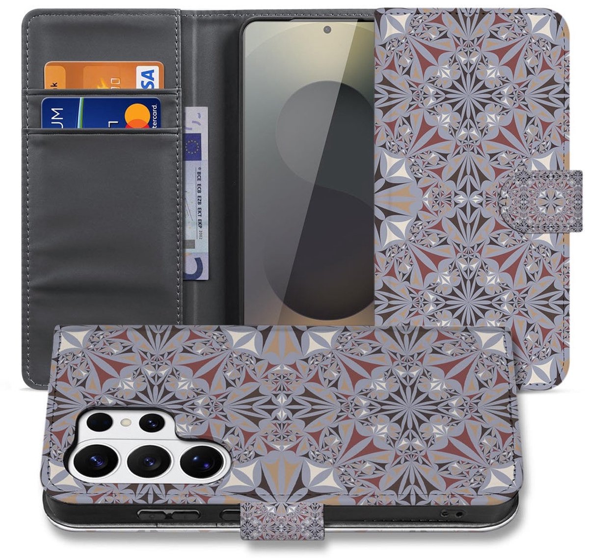 Book Case Samsung Galaxy S26 Ultra Bloemenpatroon met Pasjeshouder