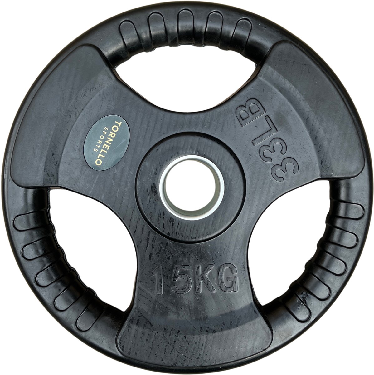 Tornello sports Tri-Grip 15 kg plaat met rubberen coating