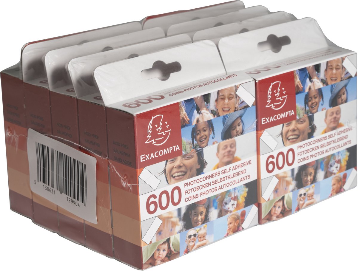 Exacompta 10x Etuis 600 zelfklevende fotohoeken - Transparant - 12990E