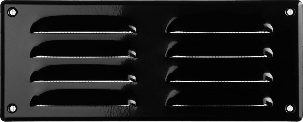 Ventilatierooster met Insectenbescherming | 260 x 105 mm | Metaal | Zwart | Voor Efficiënte Ventilatie