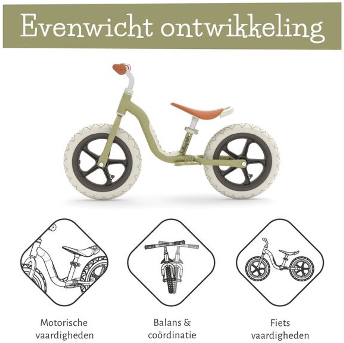 Chillafish Loopfiets 2 jaar - Lichtgewicht met verstelbaar zadel en stuur - Groen - Loopfiets voor jongens en meisjes tot 5 jaar met voetsteun, handvat om te dragen en 12" anti lek banden - Model Charlie Lux — afbeelding 6
