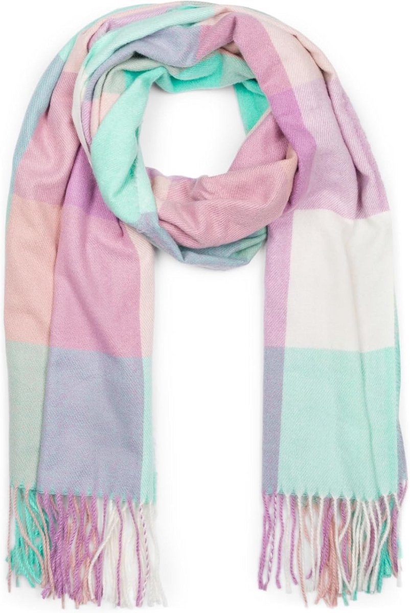 Zachte Geruite Sjaal met Lange Franjes voor Winter - Unisex Accessoire