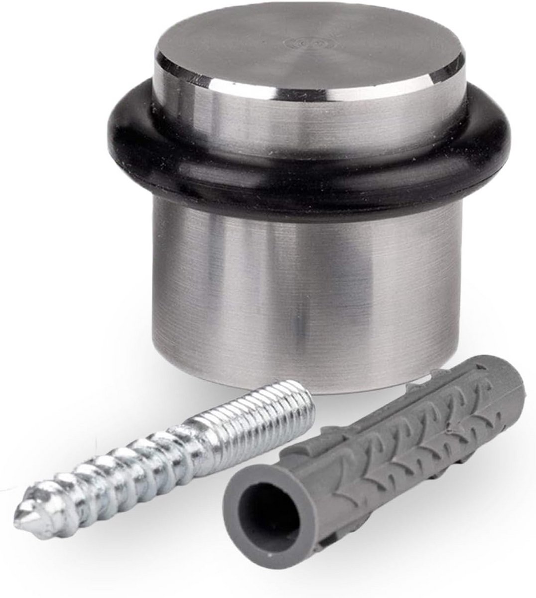 Deurstopper Roestvrij Staal met TPE Demping - Perfect voor Zware Houten en Metalen Deuren - Weerbestendig en Onderhoudsvrij