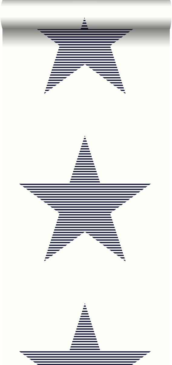 Proefstaal Walls4You behang grote ster donkerblauw - 26,5 x 21 cm - 935287-S