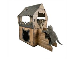 Kattenhuis-MDF-68x35x42 cm- Kattenmeubel- Kattenhuisje-Kattenhok - Kattenkooi-Kattenhuizen-Dierenhuis