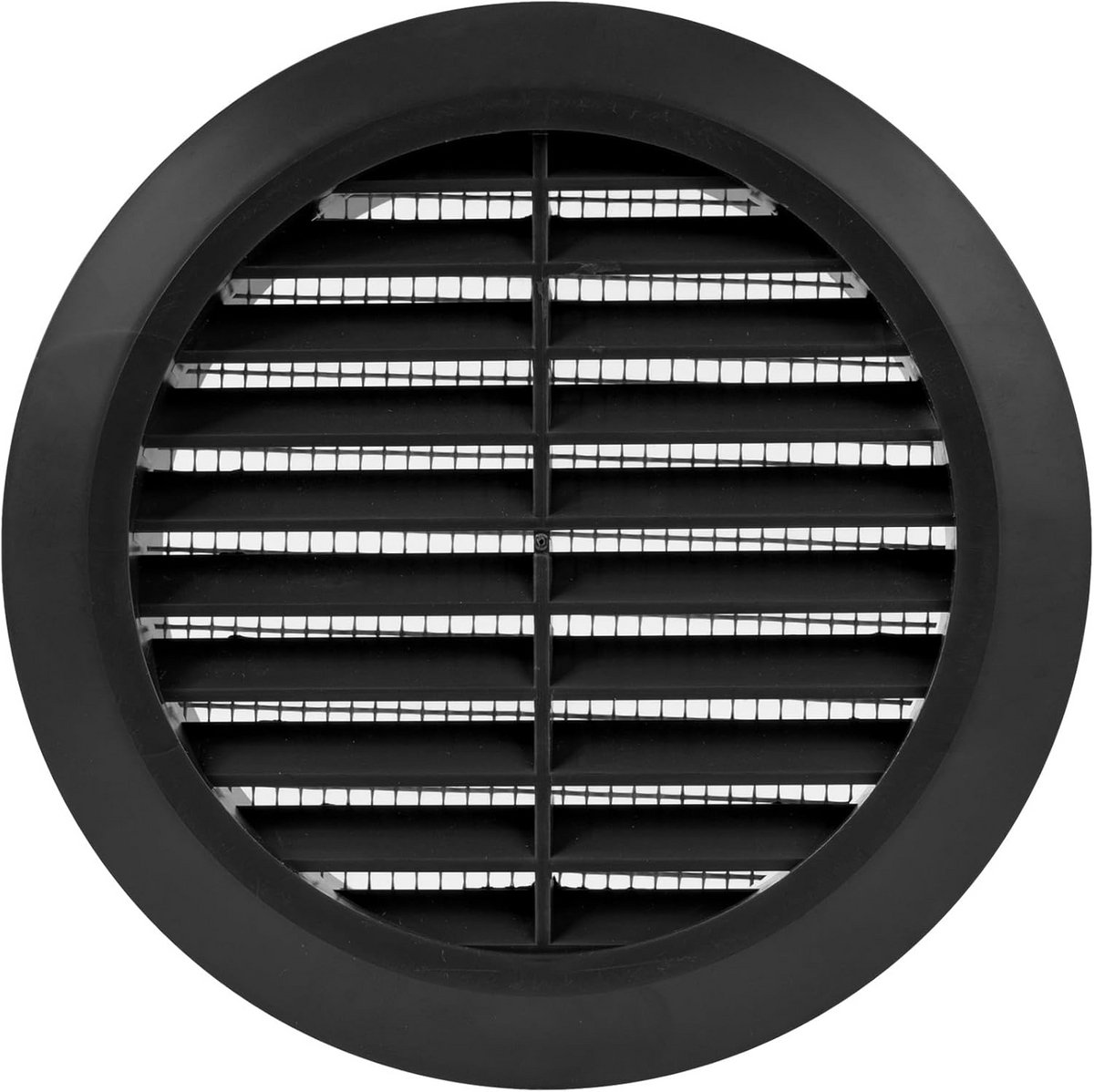 Zwart Ventilatierooster 100 mm - Ronde Ventilatieopeningen met Insectenscherm voor Badkamer, Keuken en Thuis