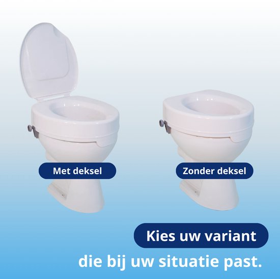 Toiletverhoger Ticco 2G met deksel - Verhoging van 10 cm - Gemaakt in de EU