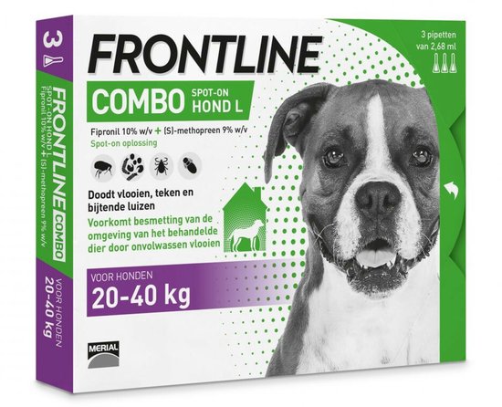 Frontline Combo Spot On 3 Large Hond Large - Anti vlooien en tekenmiddel - 3 pip