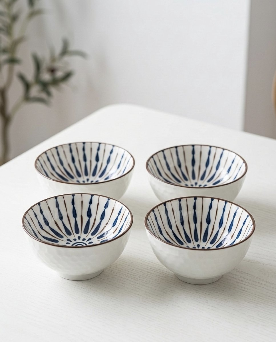 4 delig kommen set - anatolian model - blue editie