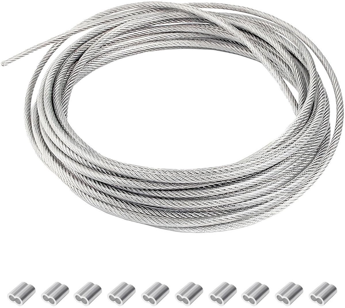 3mm Stalen Kabel met PVC Coating - 18 Meter Roestvrijstalen Staalkabel voor Tuin en Buitentoepassingen