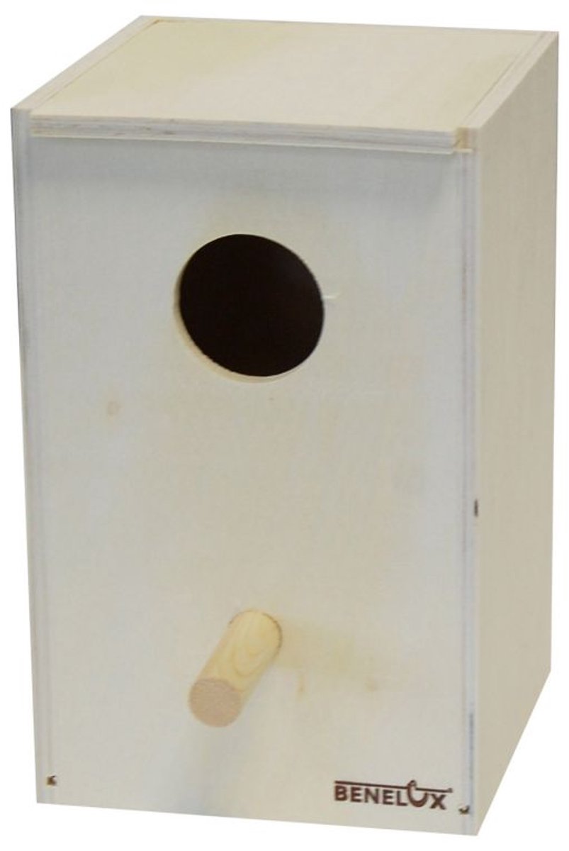 Parkietenblok Hout groot- 15 X 15.5 X 24.5cm- Houten parkieten nest- Nestblok parkiet