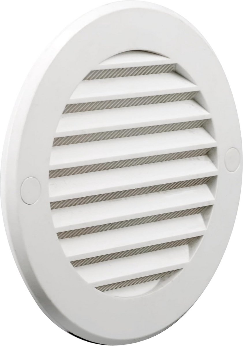 Rond ventilatierooster met insectenbescherming - Ø 125 mm, wit