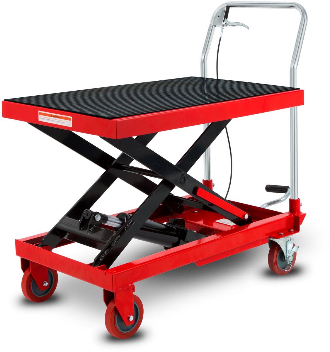 EBERTH palletwagen Heftafel Schaarheftafel Hydraulische heftafel Draagvermogen 750 kg (staal, robuuste en geluidsarme wielen, tafel 820 x 520 mm, hefhoogte 280-780 mm, rem, hefpedaal, daalhendel, antislip)