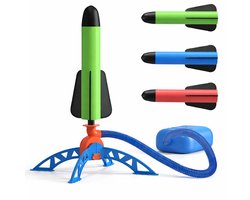 Tozy Buitenspeelgoed Raket - Inclusief 3 raketten - Stampraket Speelgoed Tuin met - Vliegt tot wel 10 meter de lucht in - Vang- & Werpspellen - Buitenspeelgoed Jongens en Meisjes