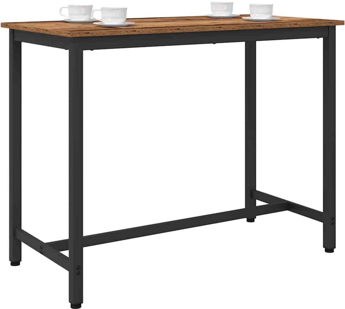 vidaXL Tafel - Oudhout - 100 - x - 50 - x - 76,5 - cm - Engineered - hout - en - staal