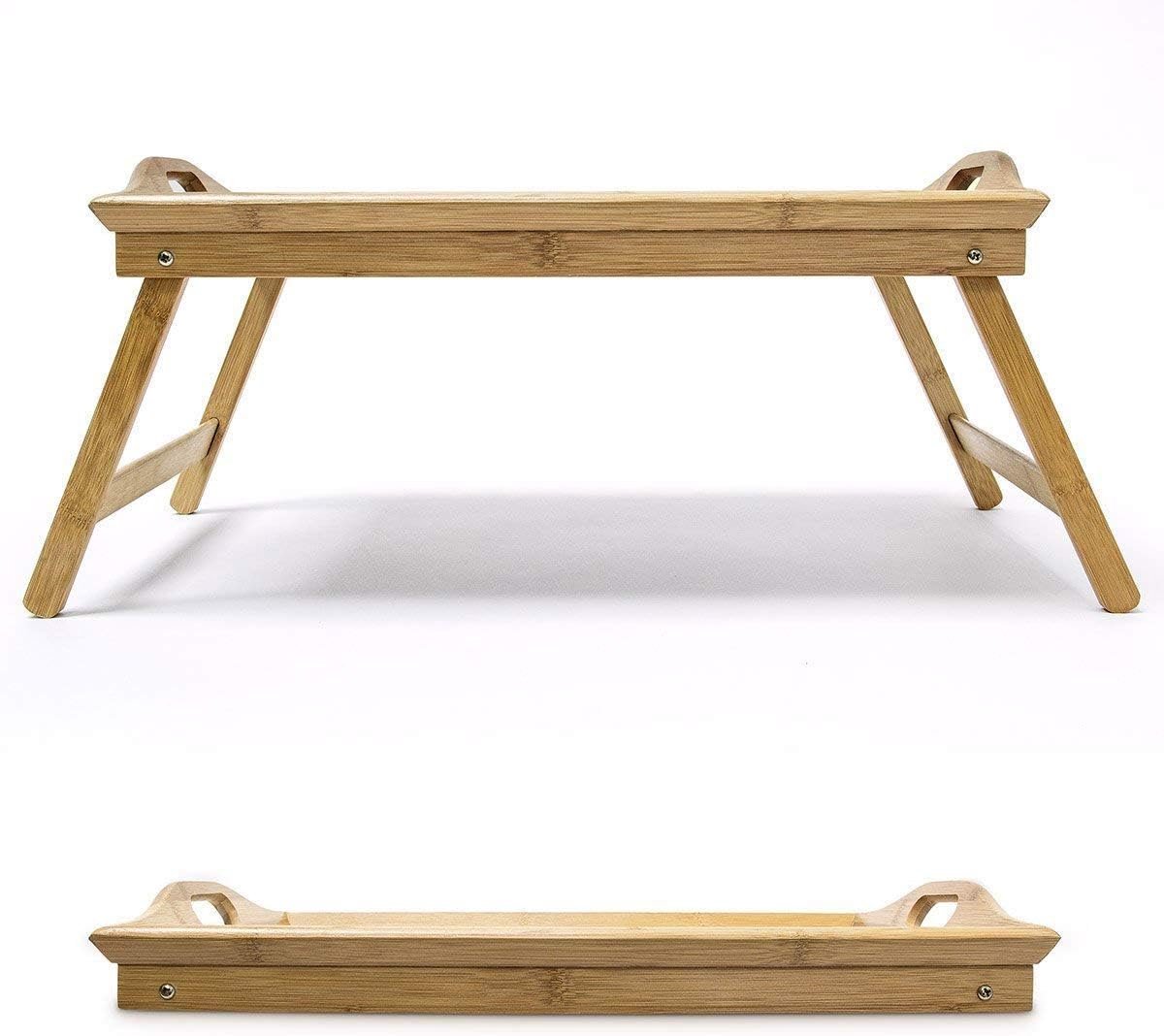 Lichtgewicht houten bamboe bedlade voor ontbijt met vouwpoten