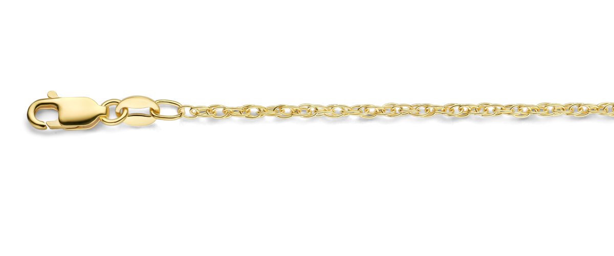 Mori Gold Filté 1,7mm brede armband, Fantasie Touw schakel, goud gevuld 1/20