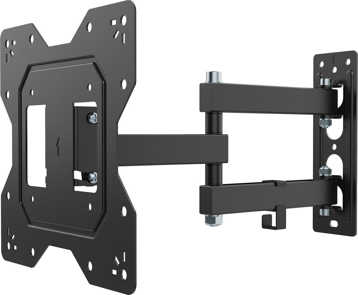 NANOOK draaibare tv-wandbeugel 19–43 inch | Solid+ | Optimale kijkhoek | Kantelbaar 15° | VESA tot 200x200 | Draagkracht tot 35 kg | Geschikt voor alle gangbare tv’s | Incl. montagemateriaal