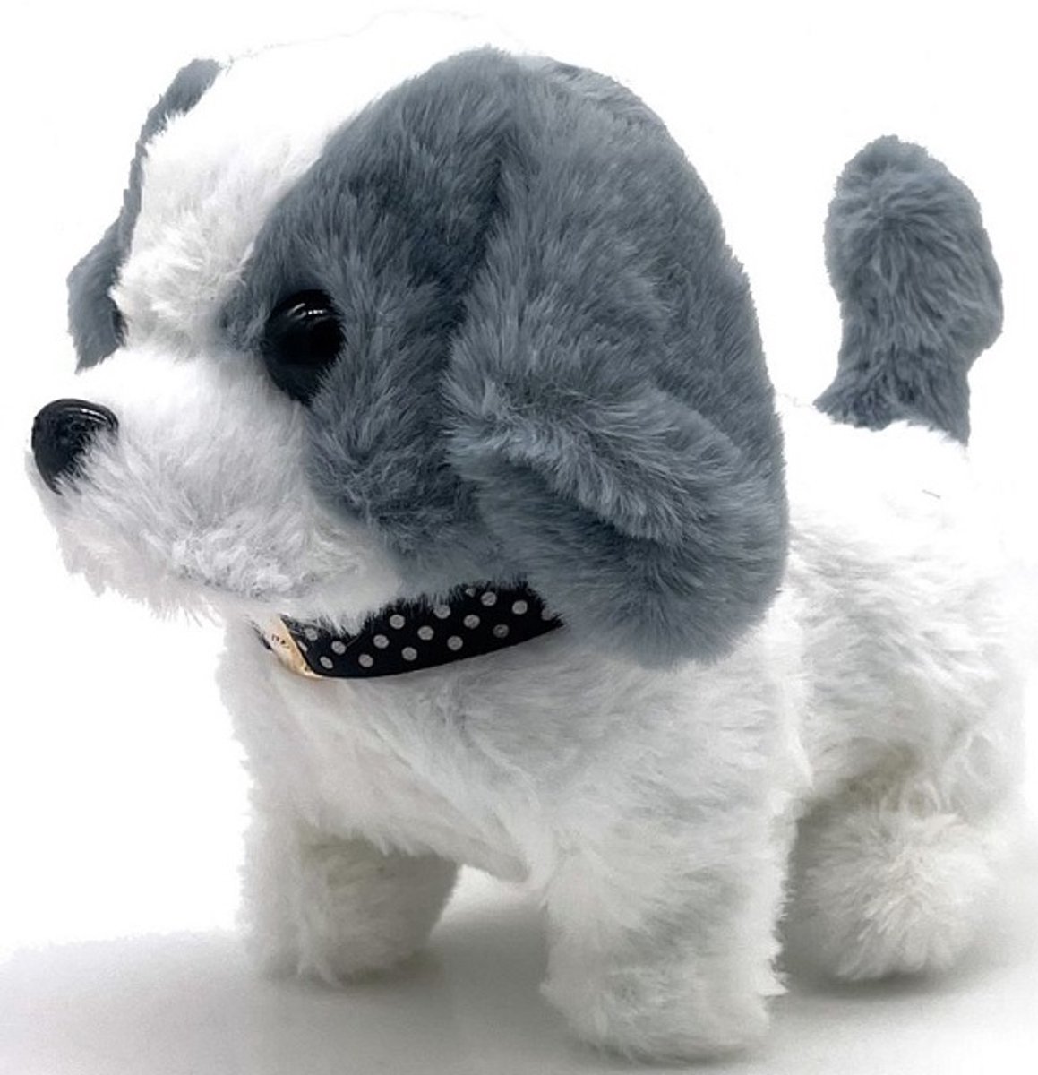 Een schattige en lieve knuffel waar geluid uitkomt! Doe een batterij in het hondje en zet hem neer, dan loopt de hond vanzelf weg! Dit hondje is 15cm hoog. Leuk om voor jezelf te kopen of om cadeau te geven aan iemand.