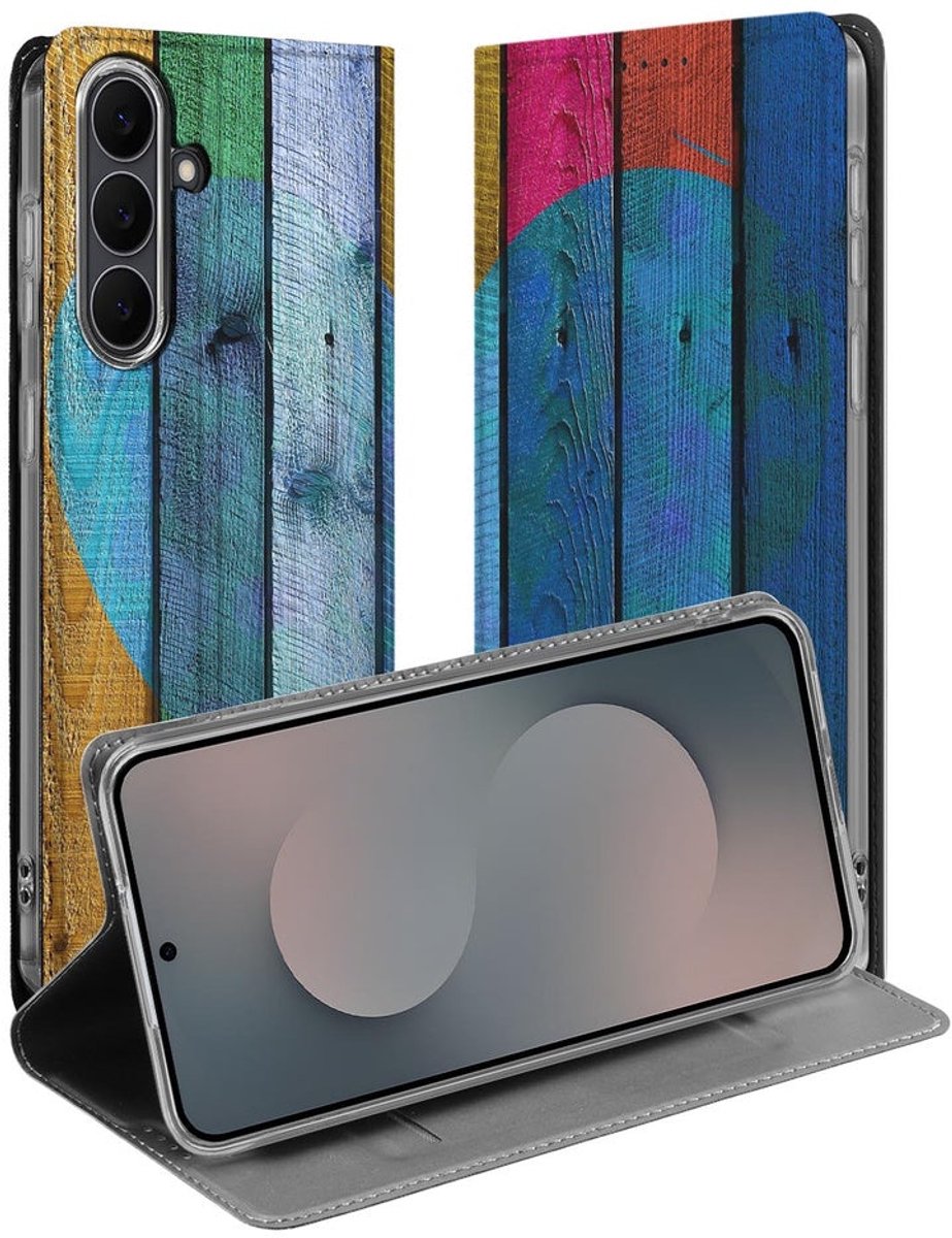 Samsung Galaxy S25 FE Book Cover Wood Heart