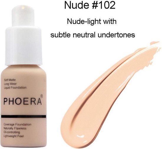 102 nude -PHOERA FOUNDATION™ - Soft Matte Full Coverage Liquid Foundation