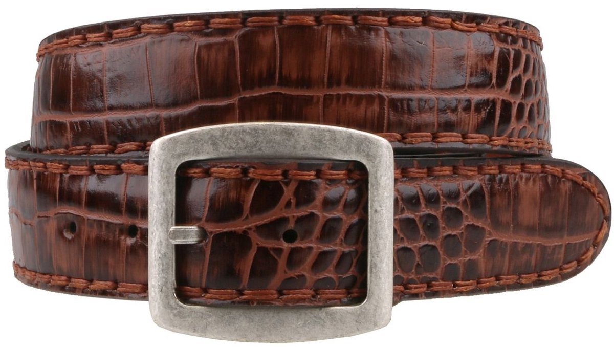 Sendra leren riem krokodillenlook 879 bruin